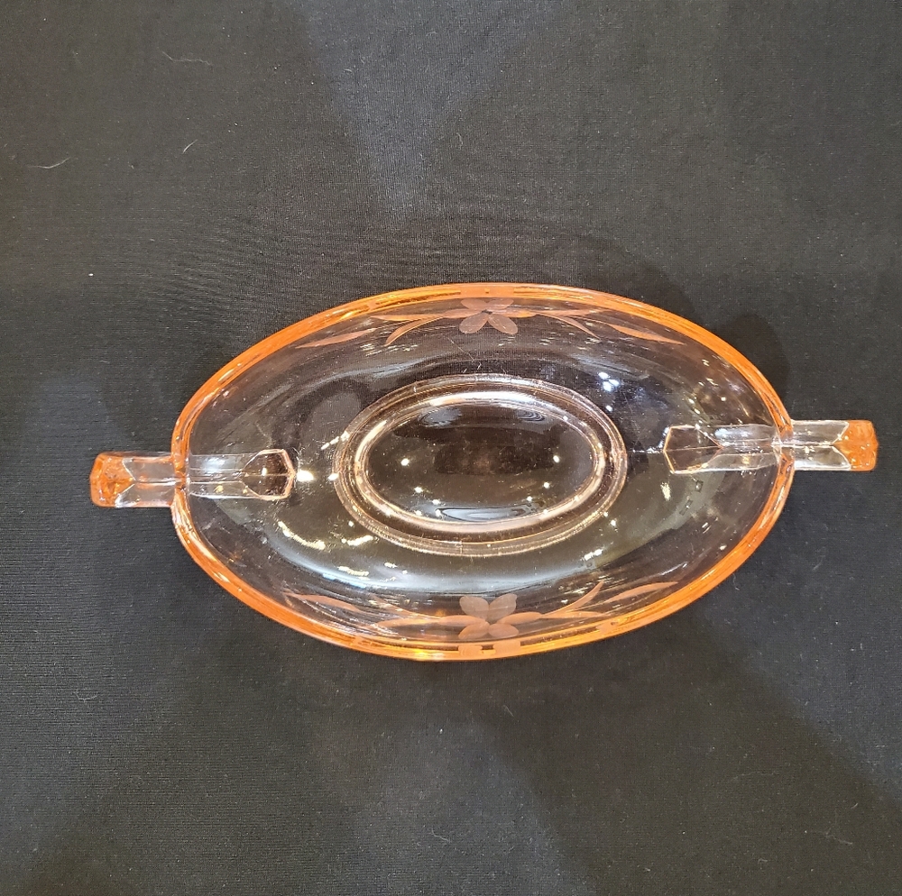 Vintage Rose Glass Serving Dish Approx 50 plus years old - Picture 3 of 7